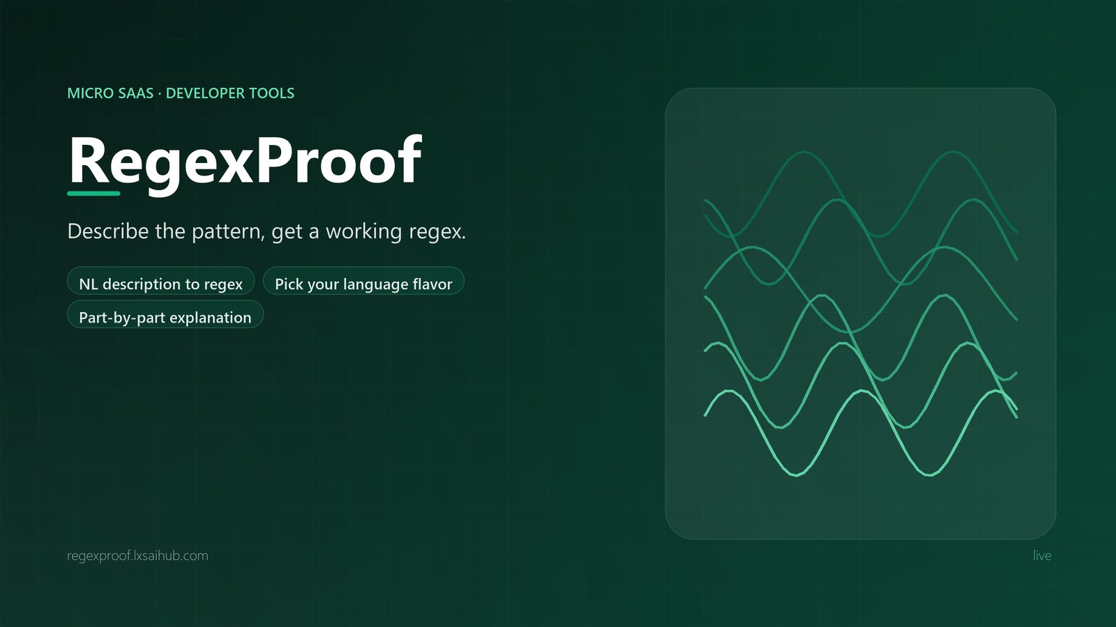RegexProof feature overview